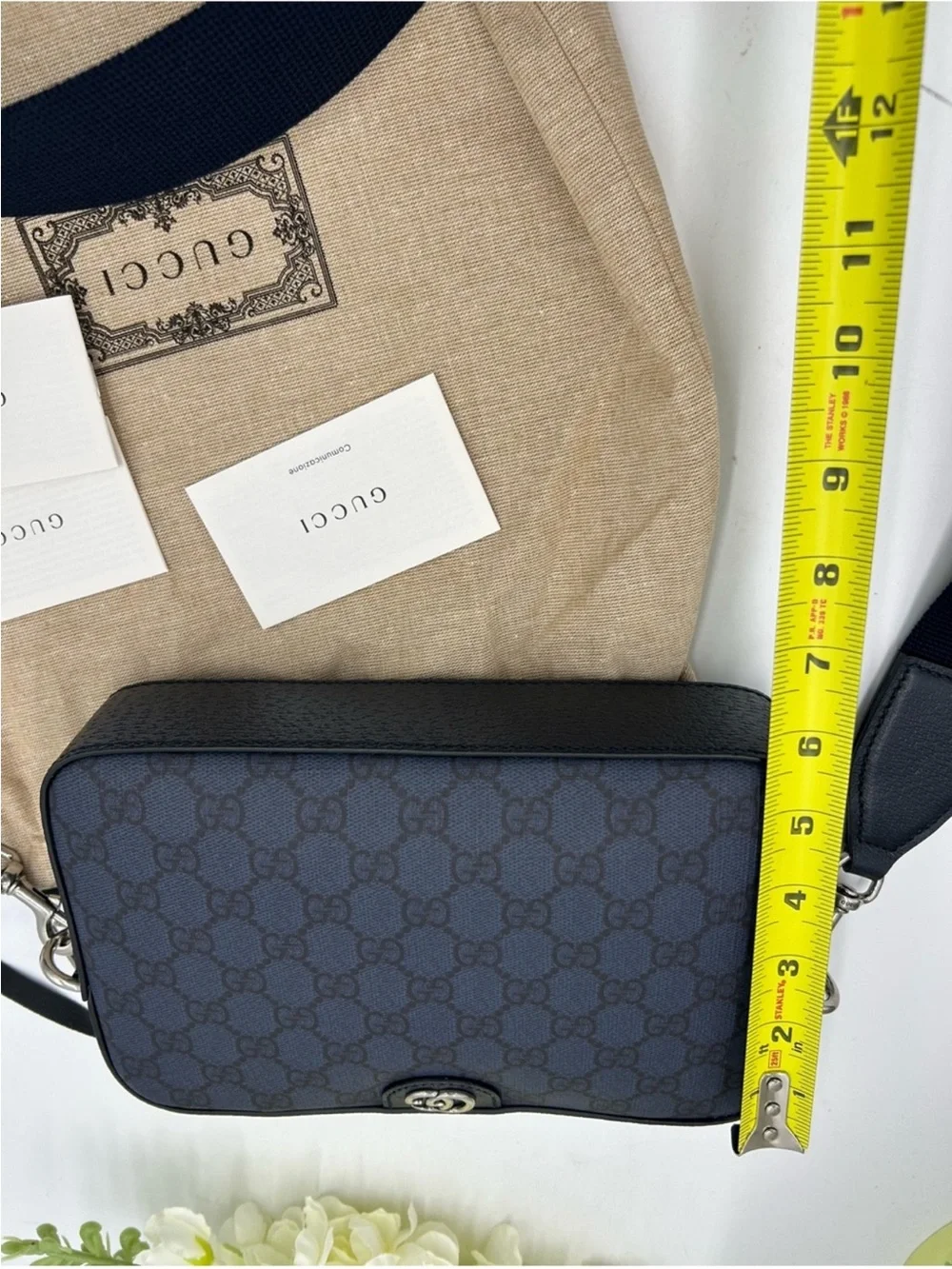 Unisex Gucci black/Navy GG Ophelia Supreme Camera Bag - Picture 6 of 11